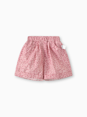 Girl Pink Leopard Print High-Waisted Shorts
