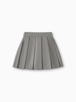 Girl Heather Grey Classic Pleated A-Line Skirt