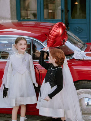 Girl Tulle Sequin Dress with Sweater Set