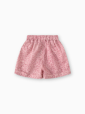 Girl Pink Leopard Print High-Waisted Shorts