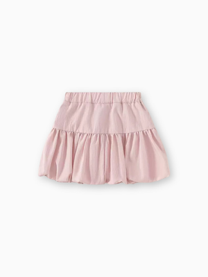 Girl Bow Accents Pink Bubble Skirt