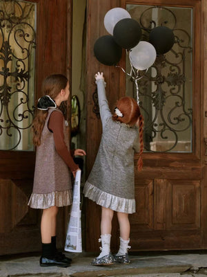 Girl Sequin Bow Dress with Sweater Set
