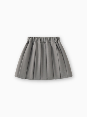 Girl Heather Grey Classic Pleated A-Line Skirt