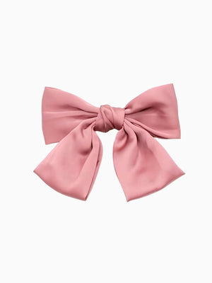 Girl Soft Pink Satin Hair Bow Hairpin
