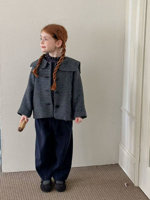 Girl Classic Houndstooth Wool Blend Jacket