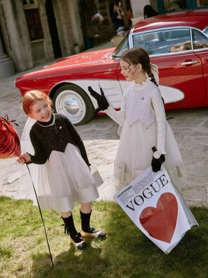 Girl Tulle Sequin Dress with Sweater Set