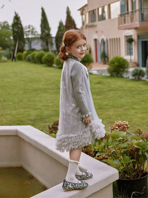 Girl Sequin Bow Dress with Sweater Set