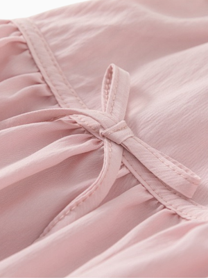 Girl Bow Accents Pink Bubble Skirt