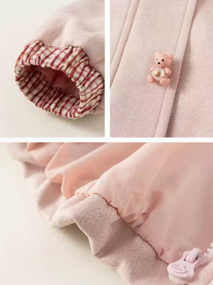 Girl Pink Gingham Collar Jacket