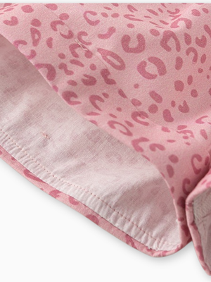 Girl Pink Leopard Print High-Waisted Shorts