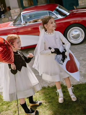 Girl Tulle Sequin Dress with Sweater Set