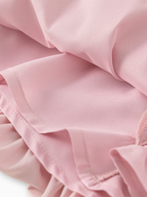 Girl Bow Accents Pink Bubble Skirt