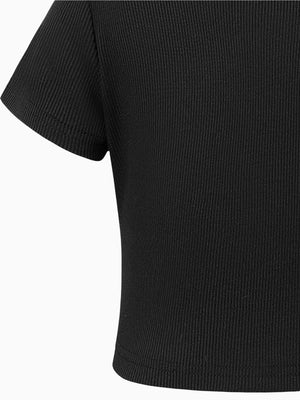 Girl Black Lace Collar Detachable Sleeve Top