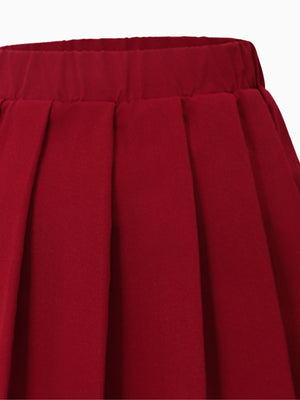 Girl Classic Pleated Red Skirt