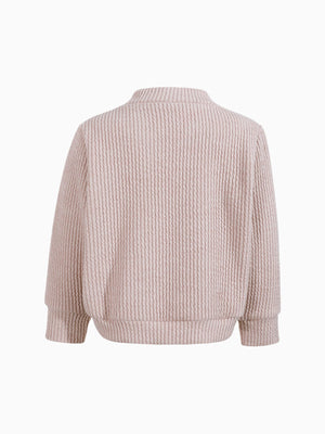 Girl Cozy Beige Knitted Cardigan