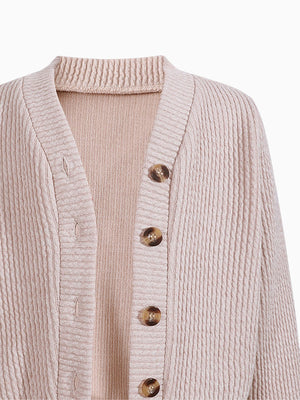 Girl Cozy Beige Knitted Cardigan